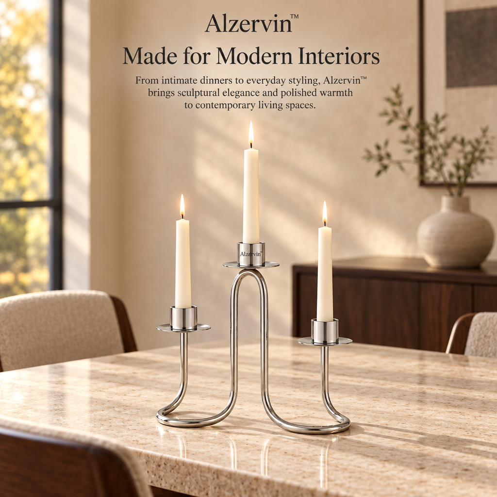 Alzervin™ Sculptural Triple Loop Candle Holder