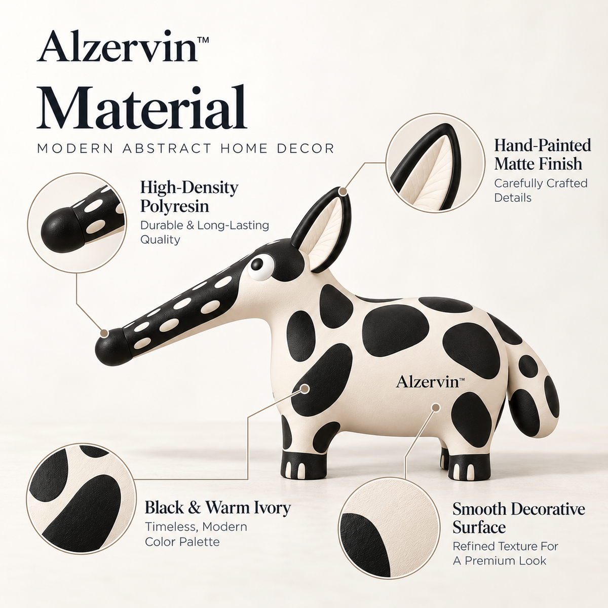 Alzervin™ Spotted Longsnout Modern Resin Sculpture