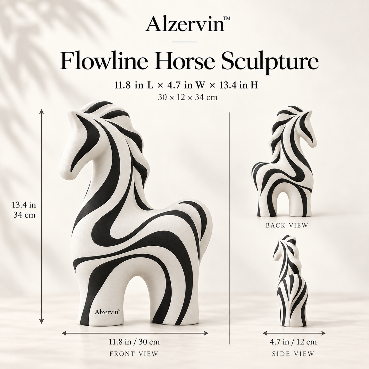 Alzervin™ Flowline Horse Sculpture