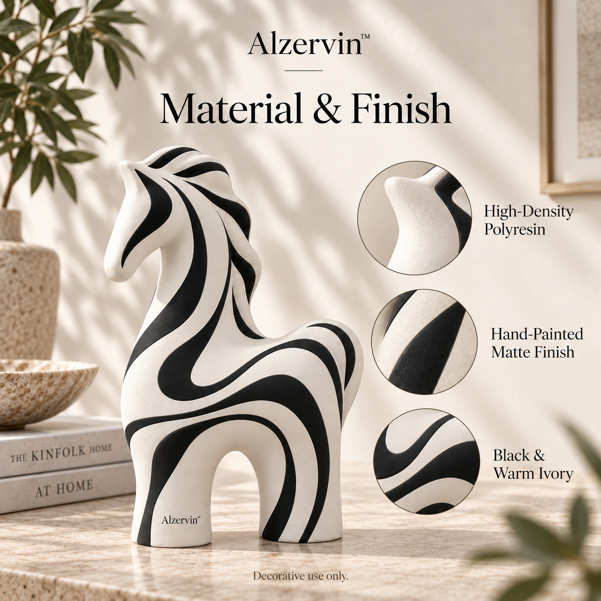 Alzervin™ Flowline Horse Sculpture