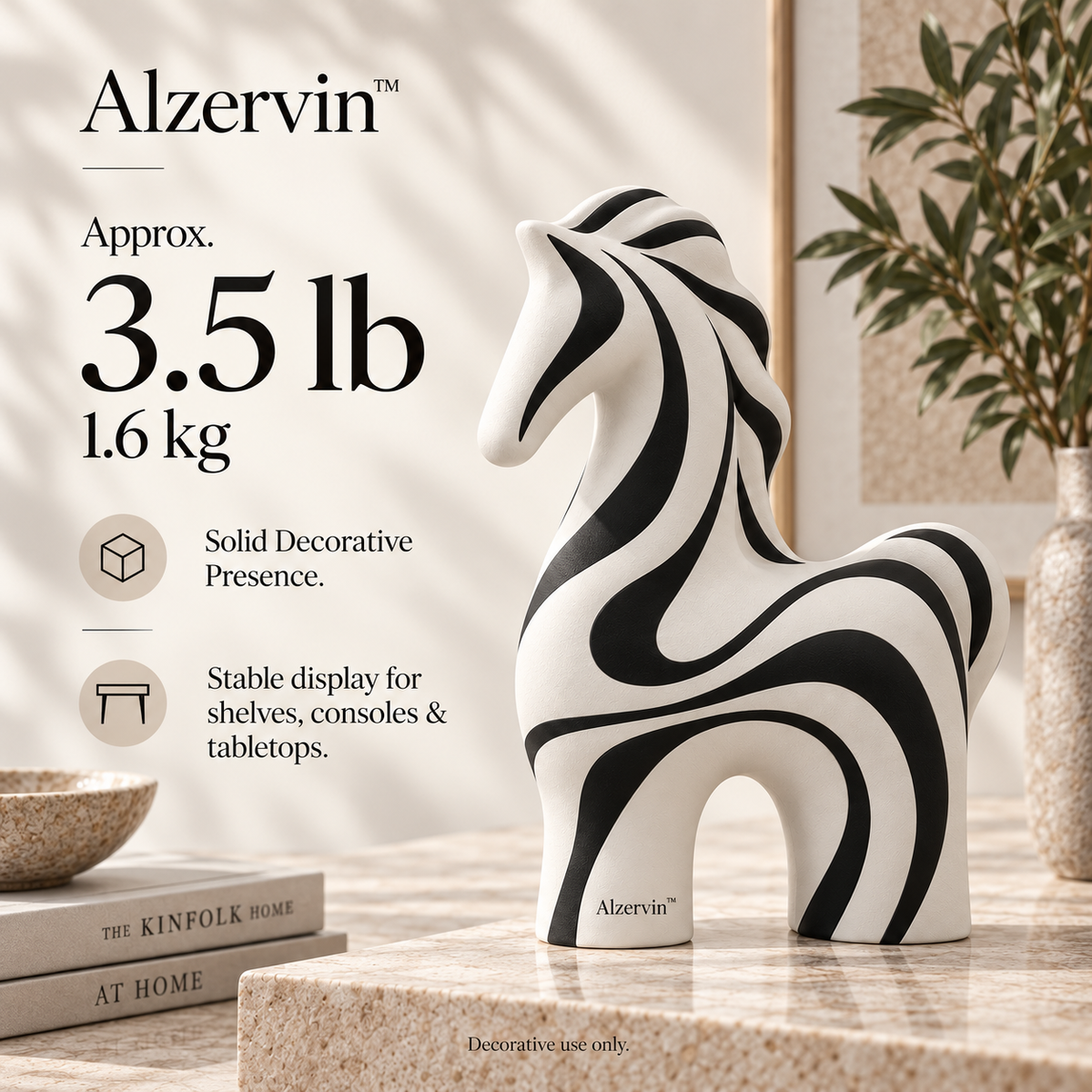 Alzervin™ Flowline Horse Sculpture