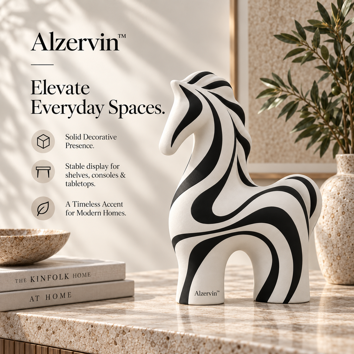 Alzervin™ Flowline Horse Sculpture