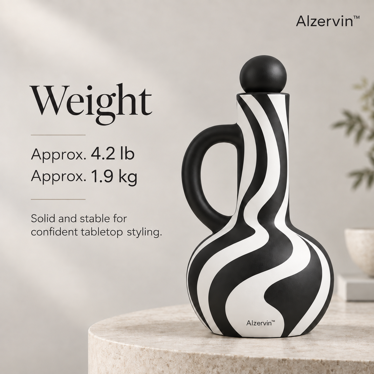 Alzervin™ Orb Top Abstract Vessel Sculpture
