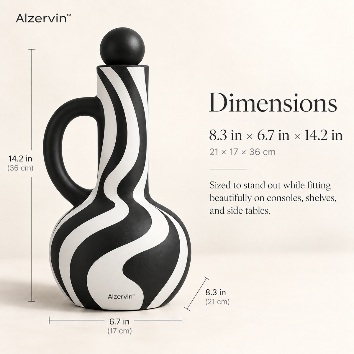 Alzervin™ Orb Top Abstract Vessel Sculpture