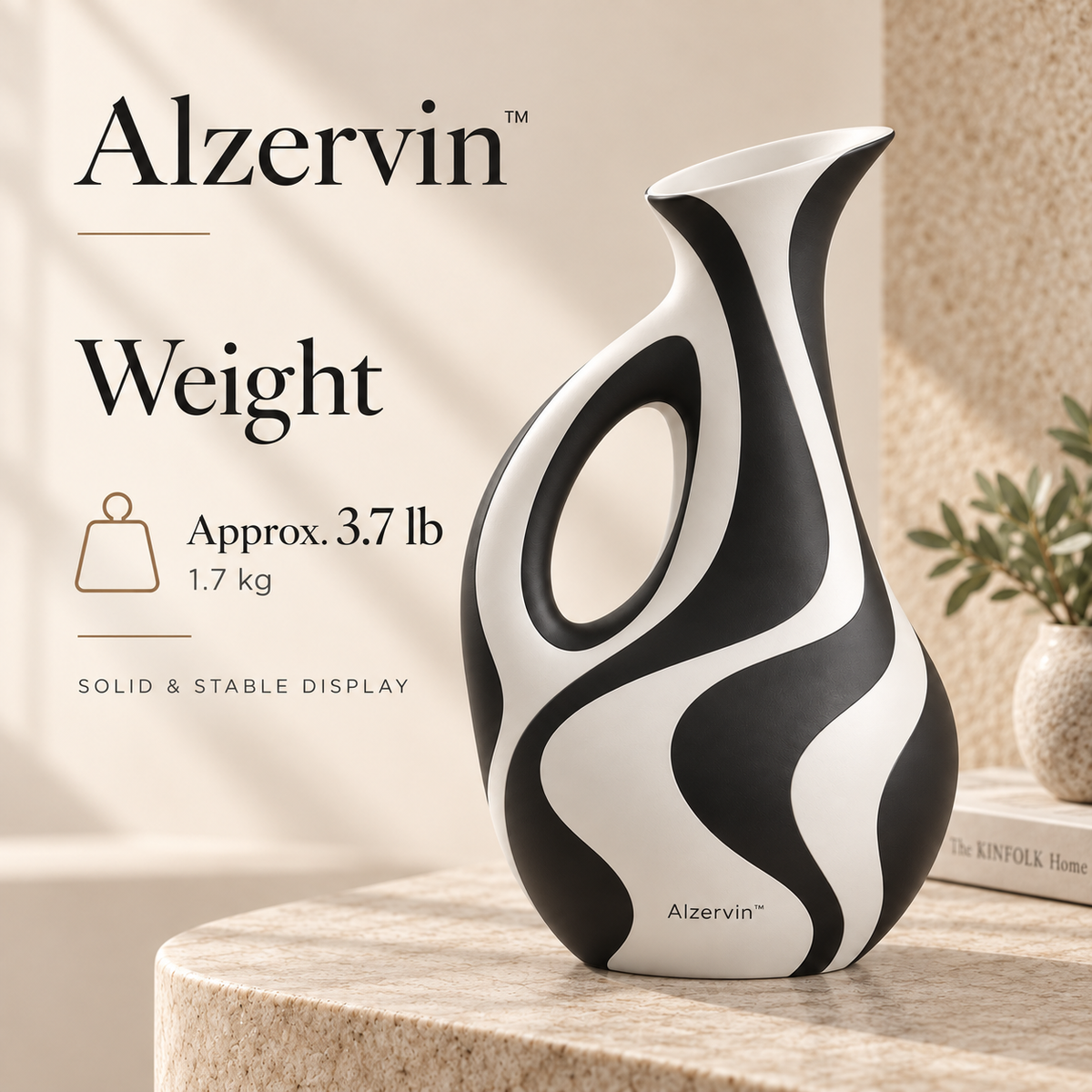 Alzervin™ Flowline Loop Handle Sculptural Vase