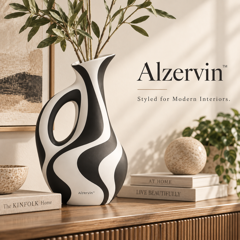 Alzervin™ Flowline Loop Handle Sculptural Vase