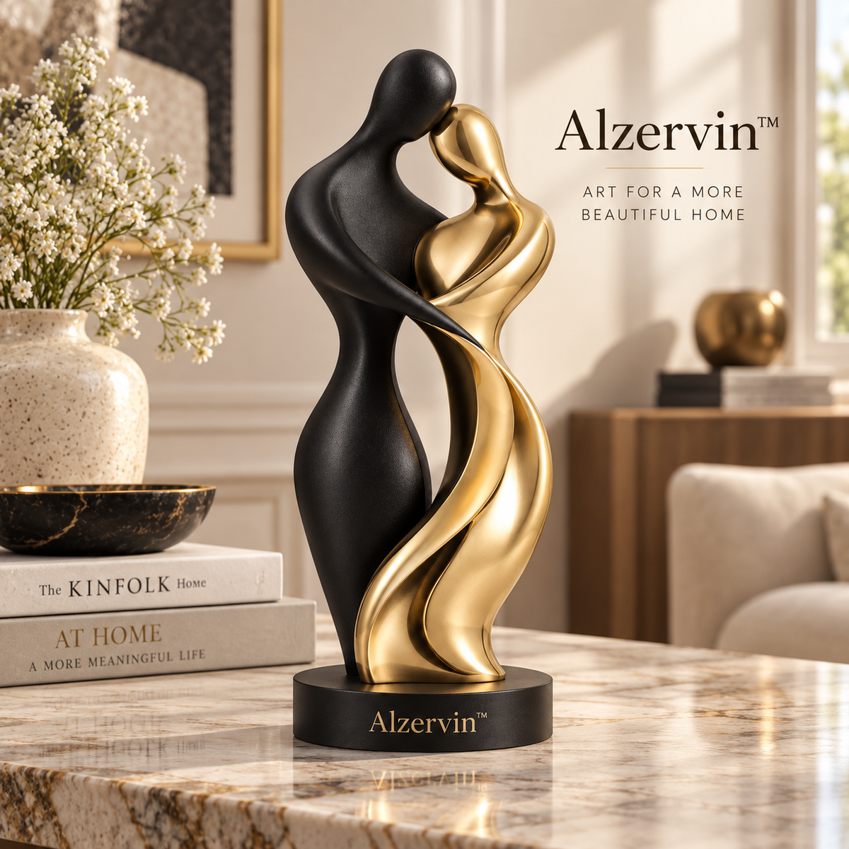 Alzervin™ Eternal Embrace Abstract Couple Sculpture