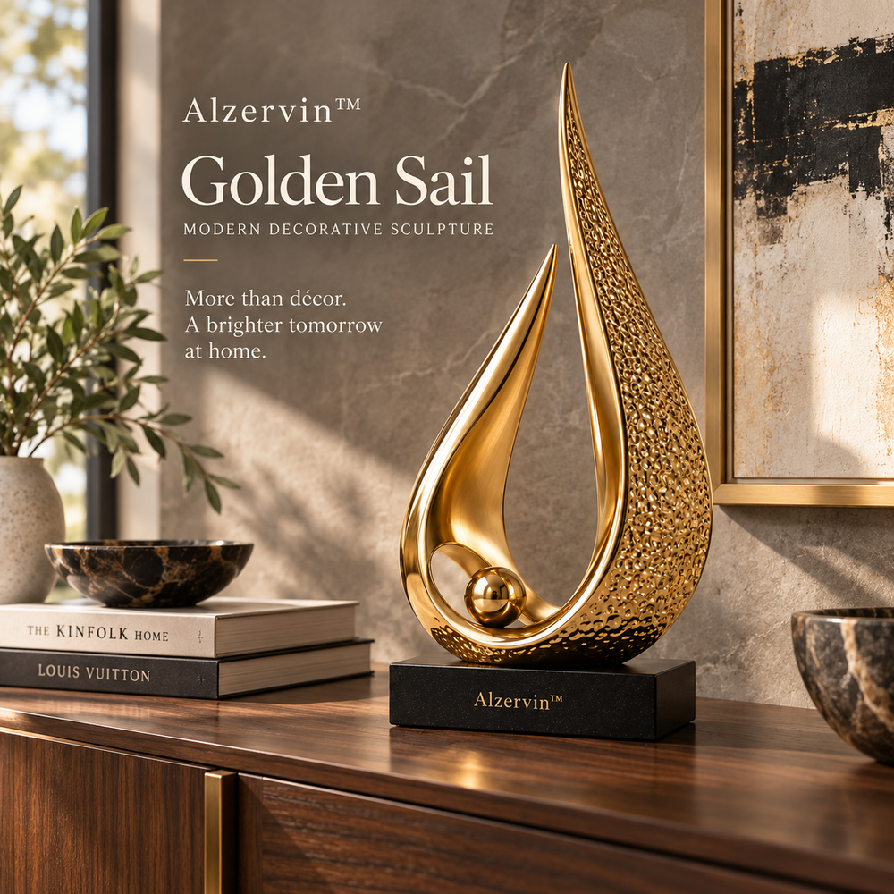 Alzervin™ Golden Sail Modern Decorative Sculpture