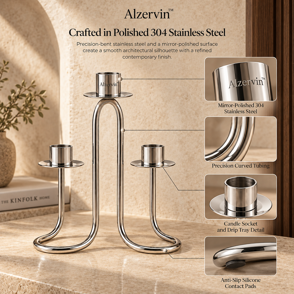 Alzervin™ Sculptural Triple Loop Candle Holder