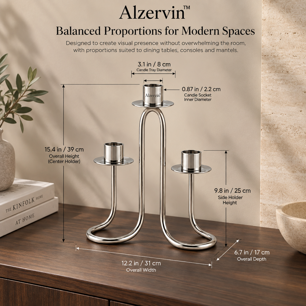 Alzervin™ Sculptural Triple Loop Candle Holder