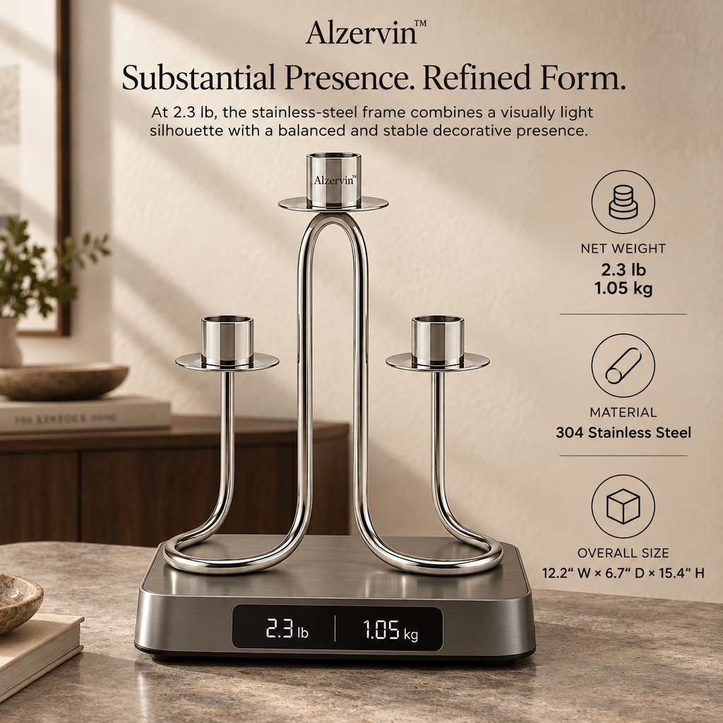 Alzervin™ Sculptural Triple Loop Candle Holder